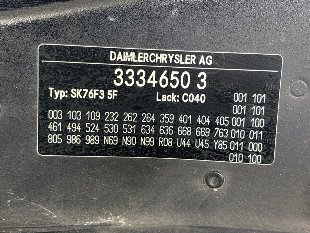 03-05 Mercedes R230 Sl600/500 Sl55/65 Hood Cover Panel Assembly Black Oem