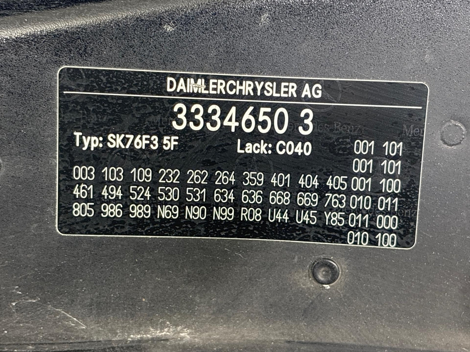 03-05 Mercedes R230 Sl600/500 Sl55/65 Hood Cover Panel Assembly Black Oem