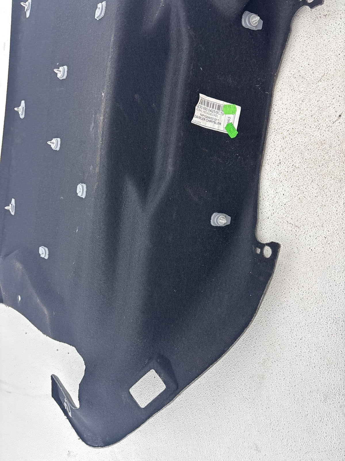 04-12 Mercedes Benz Sl600/500 R230 Rear Carpet Panel Trunk A2306900425 Oem