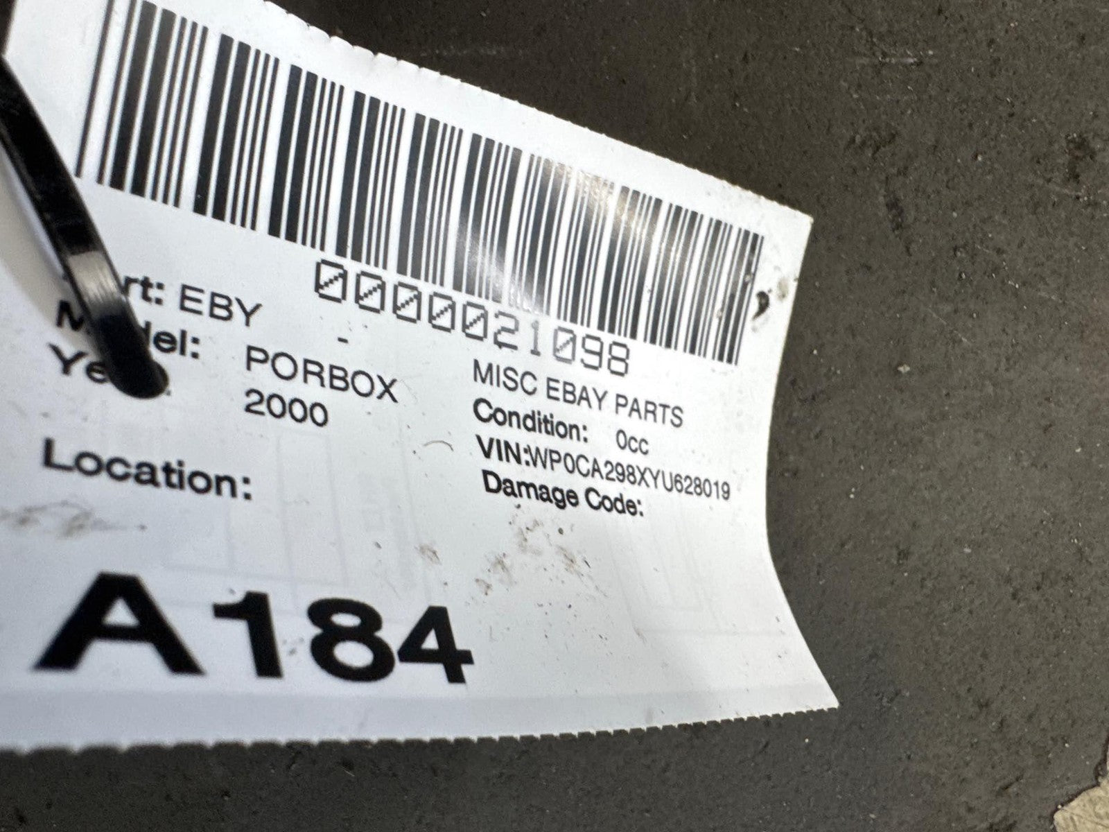 1997-2002 Porsche Boxster Rear Bumper Cover Panel Silver OEM