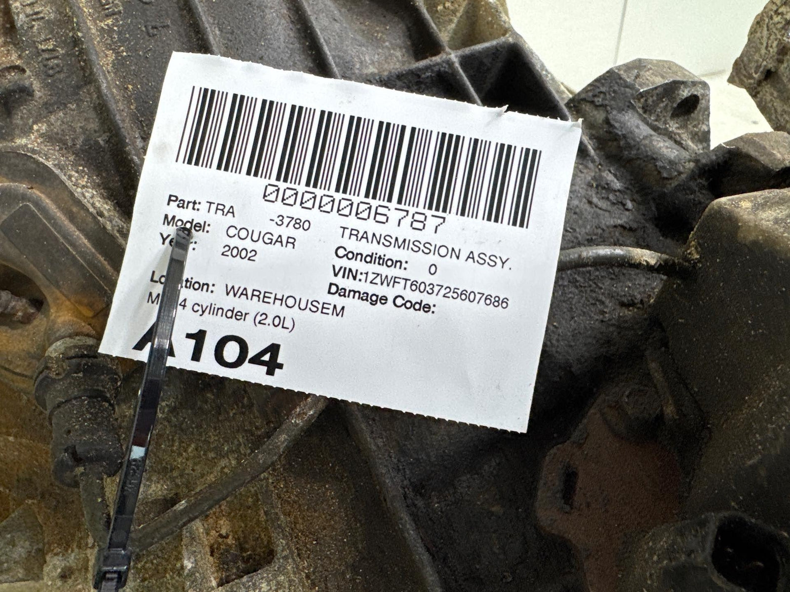 2000-2001 Mercury Cougar 2.0L Mt 4 Cylinder Manual Transmision Oem