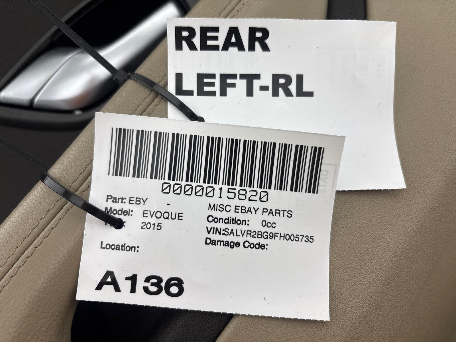 12-19 Range Rover Evoque Drivers Left Rear Door Cover Panel Oem