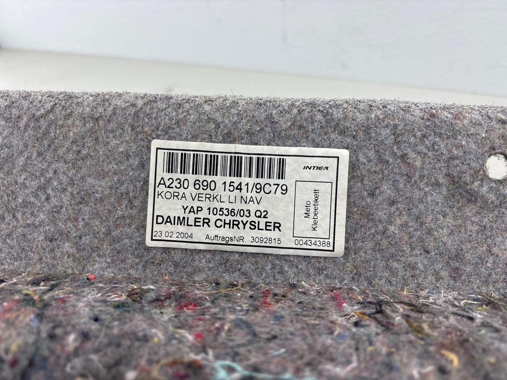 03-06 Mercedes Sl600 Rear Left Driver Side Trunk Carpet Liner Trim Oem