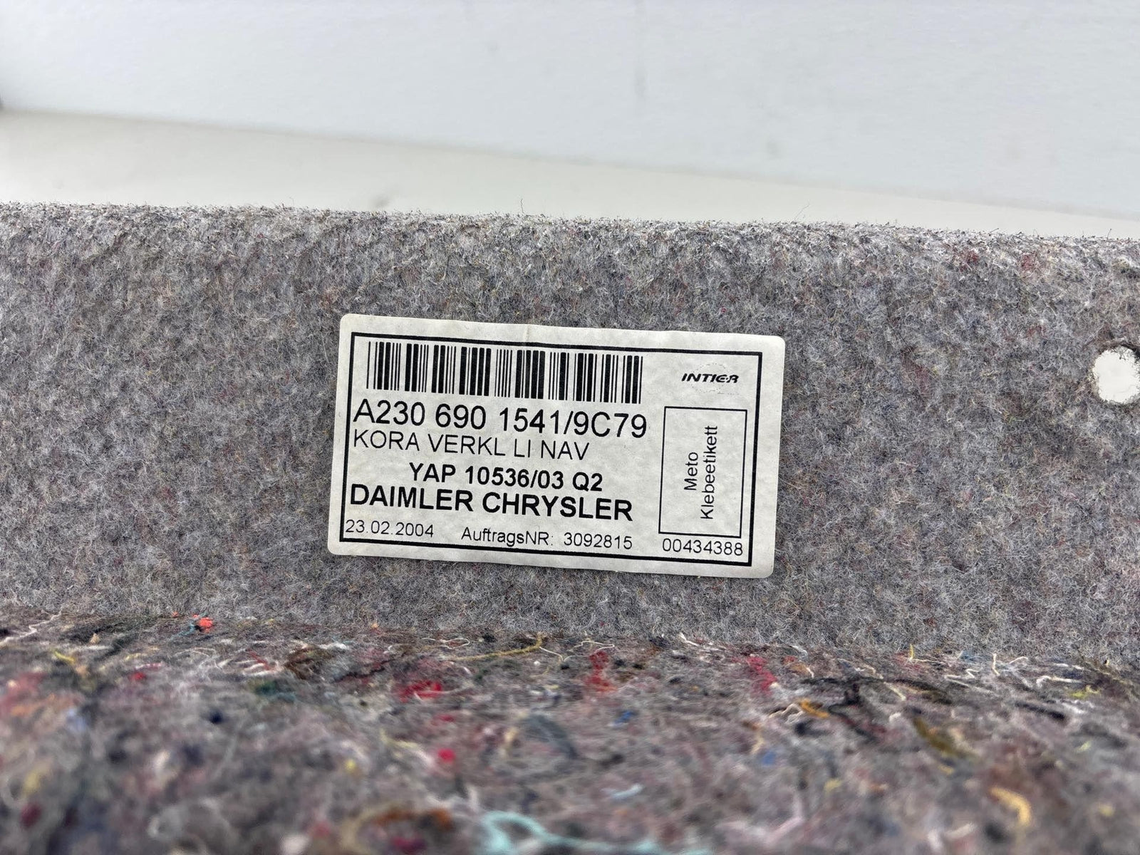 03-06 Mercedes Sl600 Rear Left Driver Side Trunk Carpet Liner Trim Oem