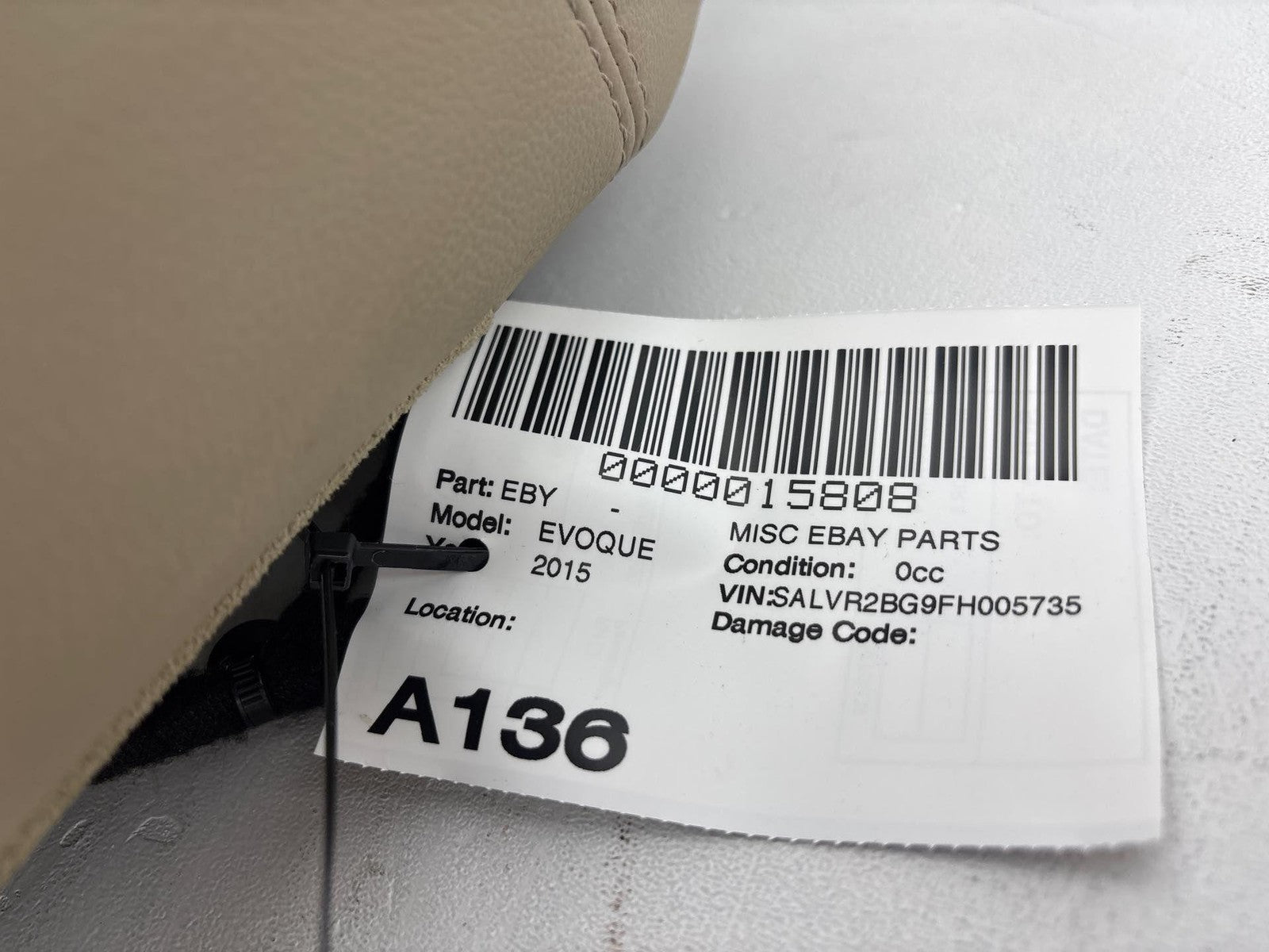 12-15 Range Rover Evoque Front Right Passenger Upper Seat Cushion Oem