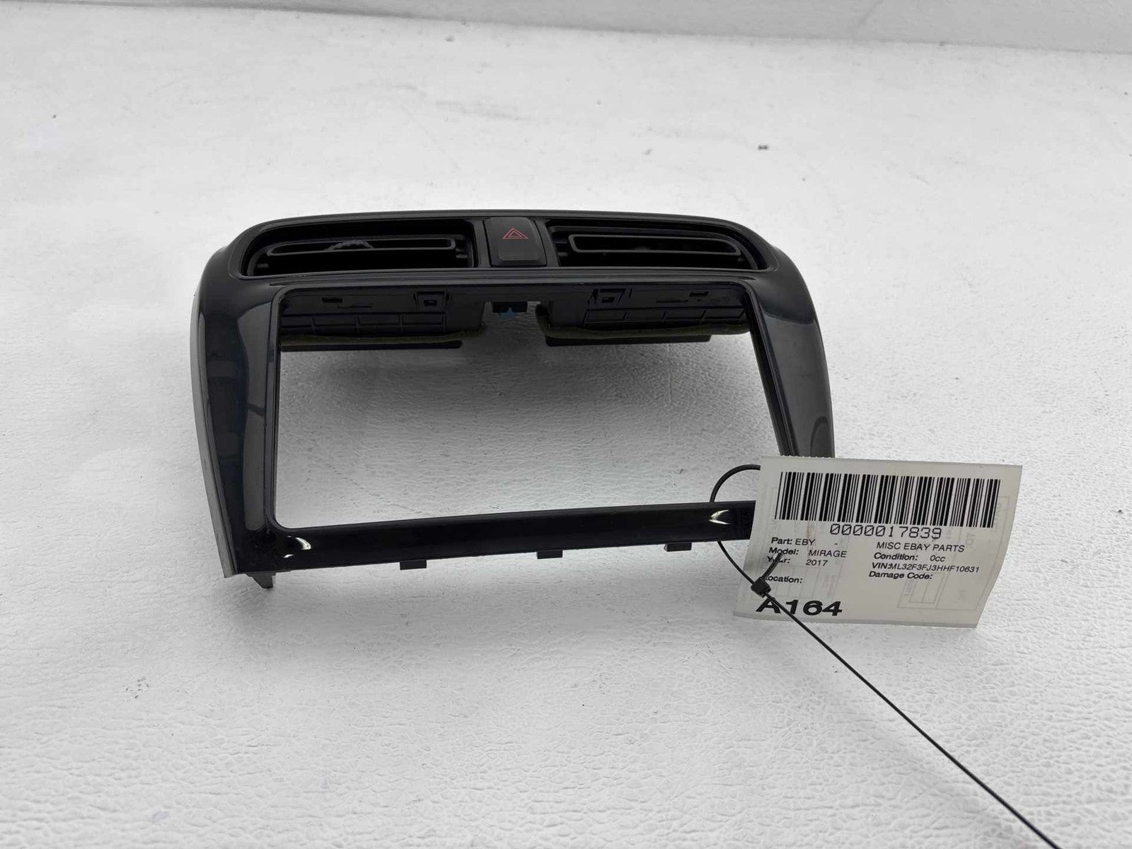 15-17 Mitsubishi Mirage G4 Center Dash Black Radio Trim Bezel Panel OEM..