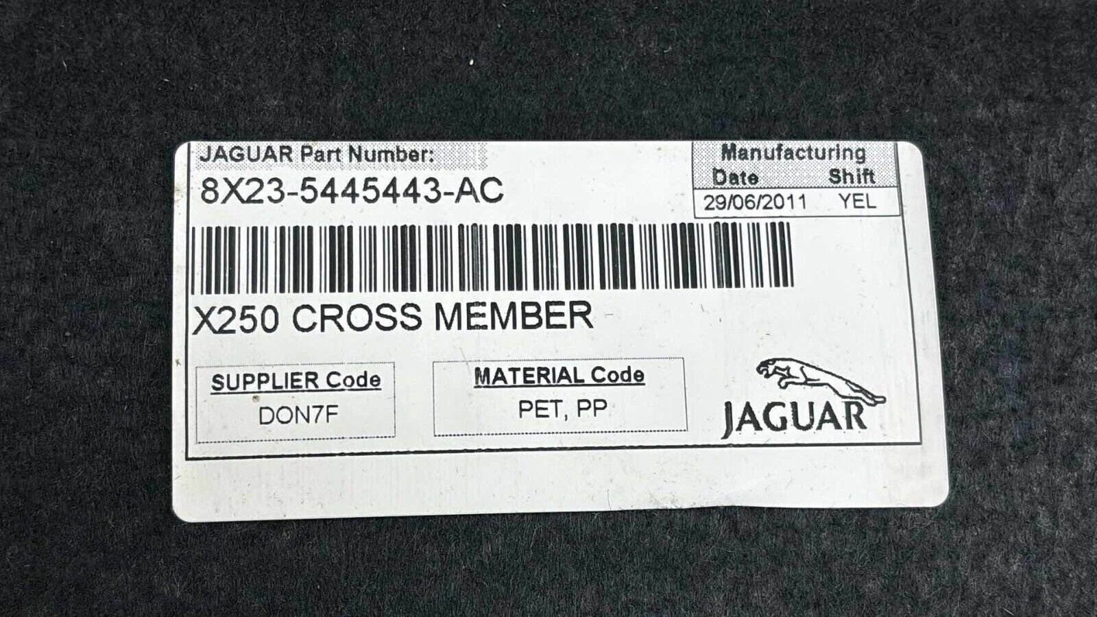 09-15 Jaguar Xf Xfr X250 Trunk Boot Interior Carpet Trim Cover 8X235445443Ac Oem