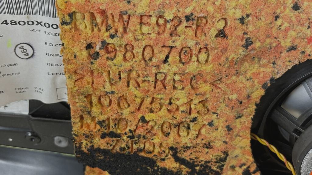 07-13 Bmw E92 335Xi Rear Passenger Right Interior Quarter Panel Gray