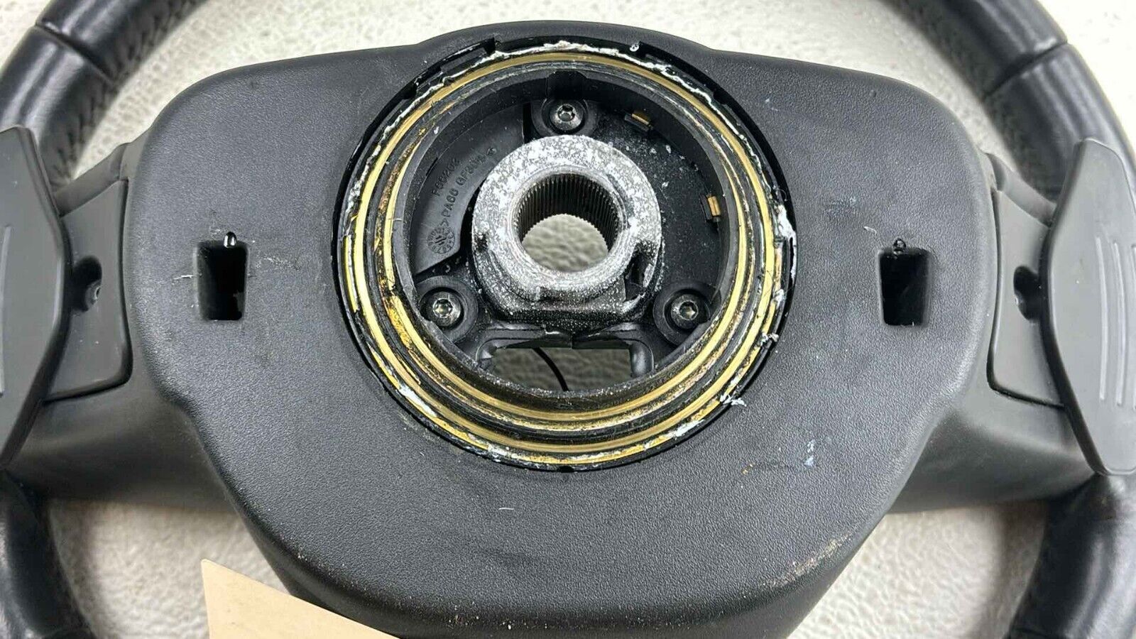 11-15 Jaguar X250 Xf Steering Wheel W/ Paddle Shifters Black Oem