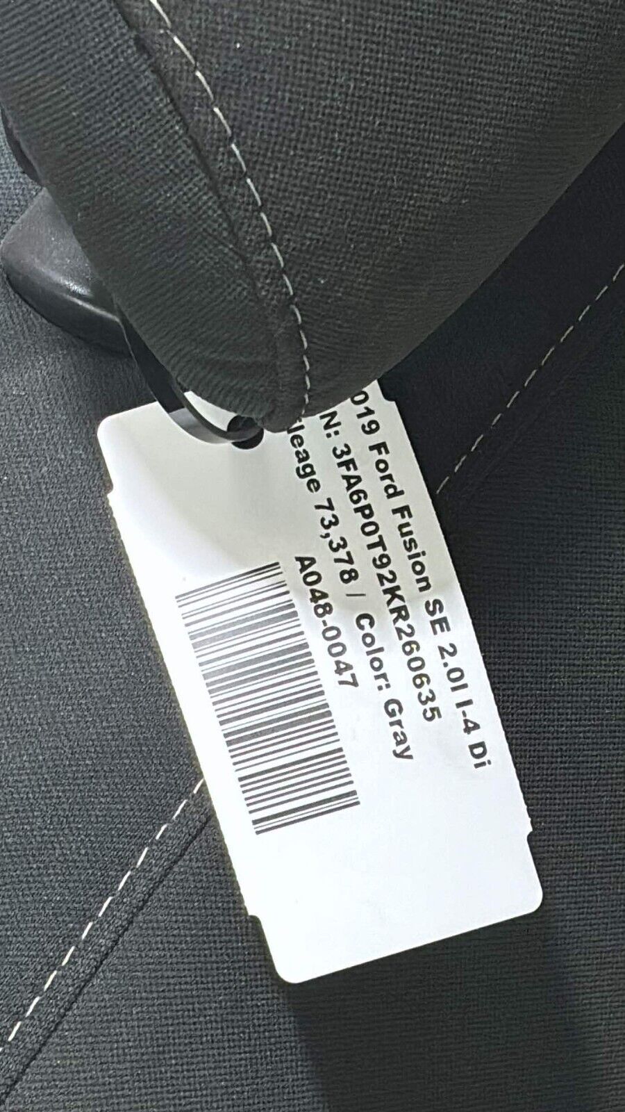 17-20 Ford Fusion Rear Right Passenger Side Seat Upper Cushion W/ Headrest Oem