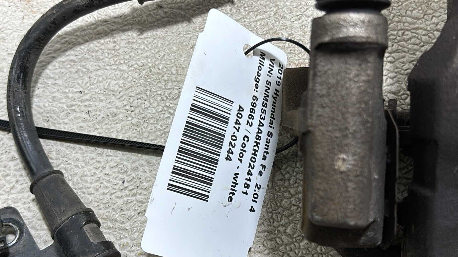 19-20 Hyundai Santa Fe Fwd Rear Right Side Brake Caliper W/ Abs Speed Sensor