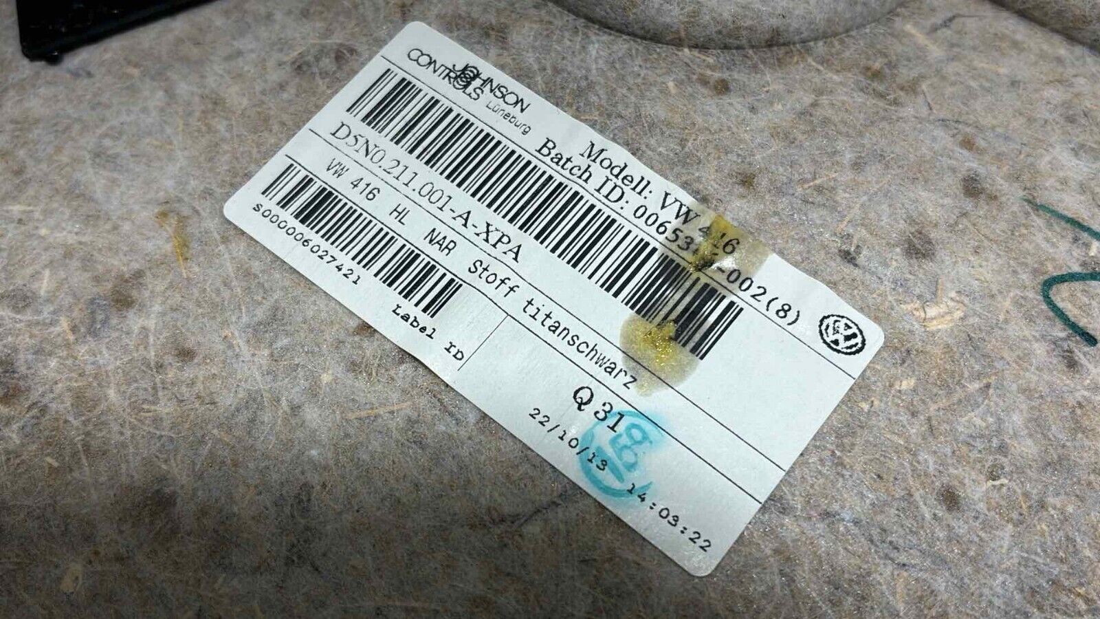 09-17 Volkswagen Tiguan Rear Left Driver Side Door Trim Panel Black 5N0-867-211