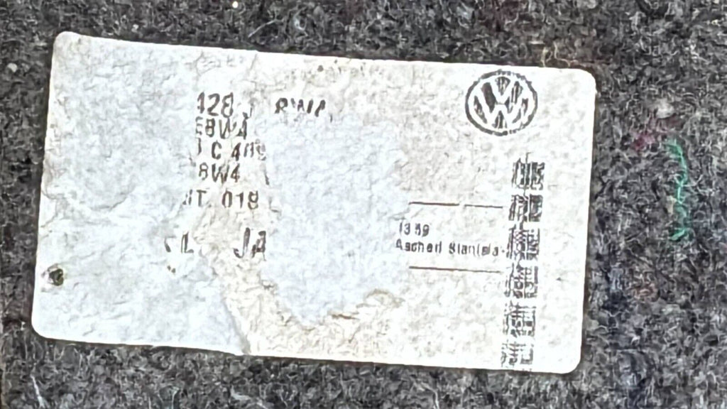 09-17 Volkswagen Cc Right Passenger Side Rear Trunk Boot Carpet Trim Panel Oem