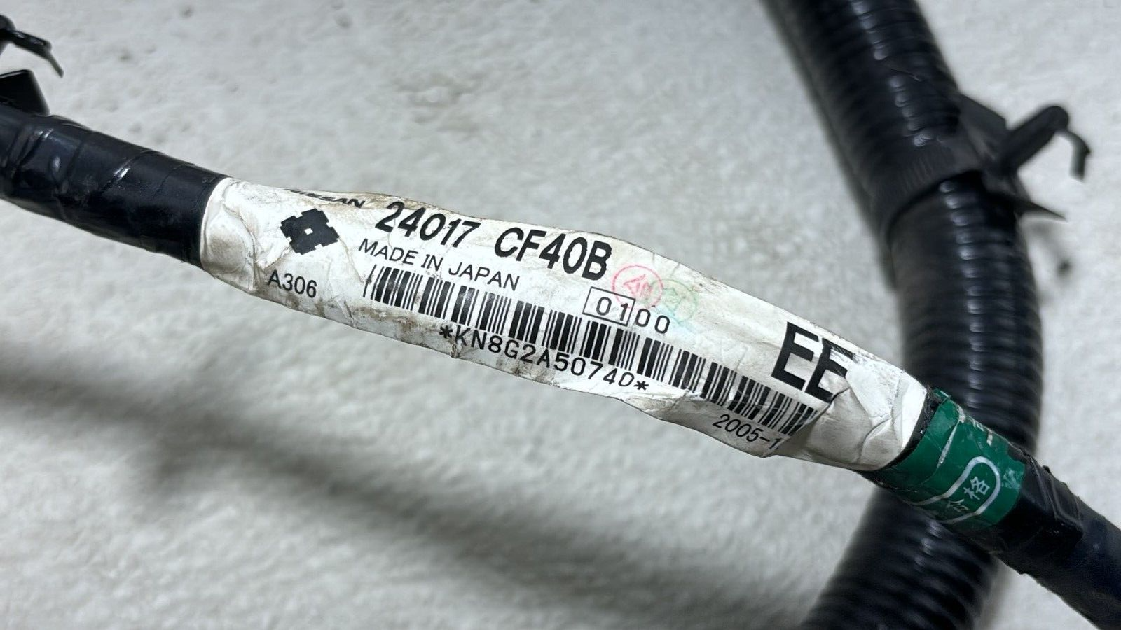 03-06 Nissan 350Z Right Convertible Trunk Wiring Harness Wire Oem 24015-Ev01B