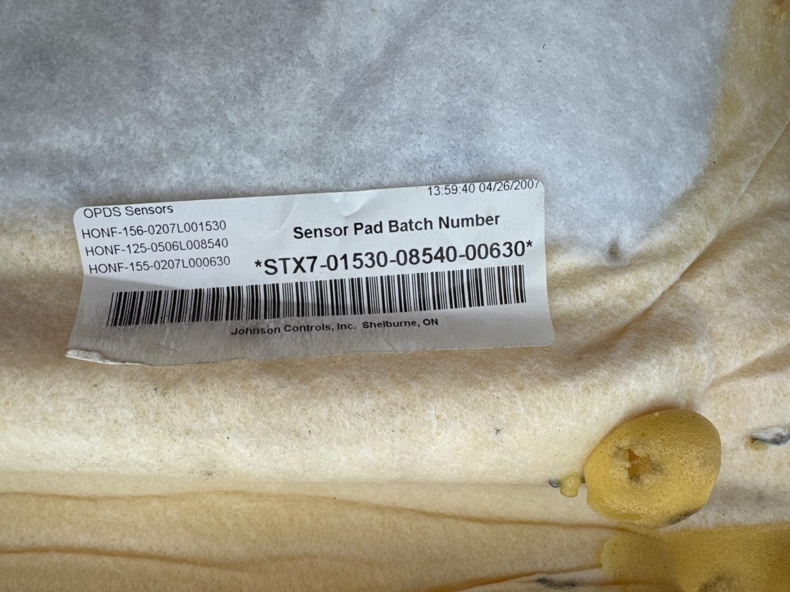 07-09 Acura Mdx Front Right Passenger Side Upper Seat Cushion Black 81127Stxa01