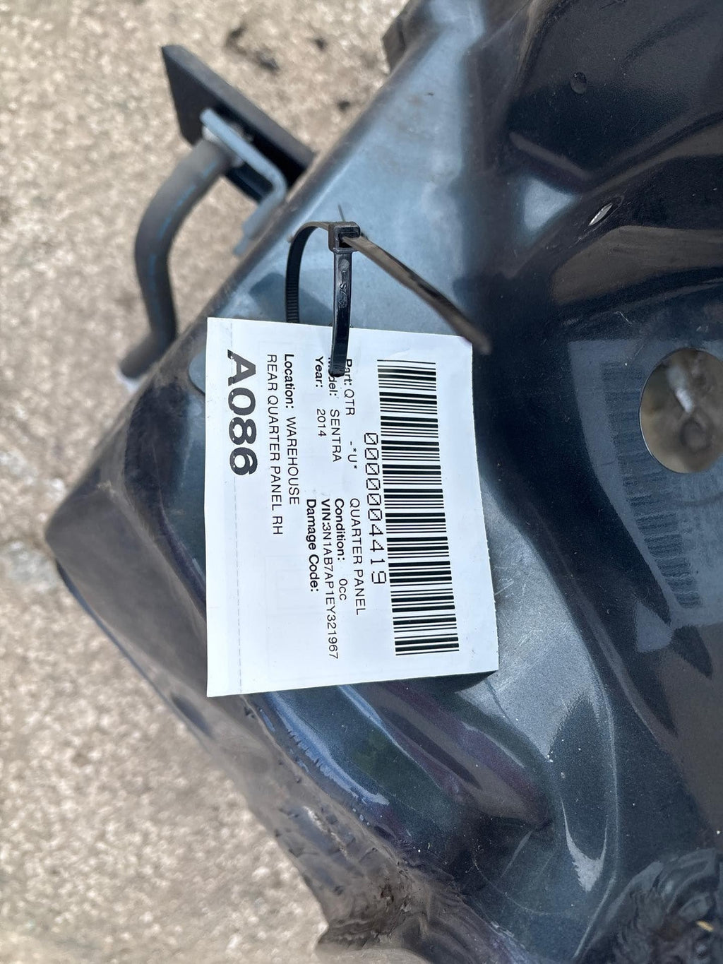 13-19 Nissan Sentra Rear Right Quarter Panel Graphite Blue OEM Rh