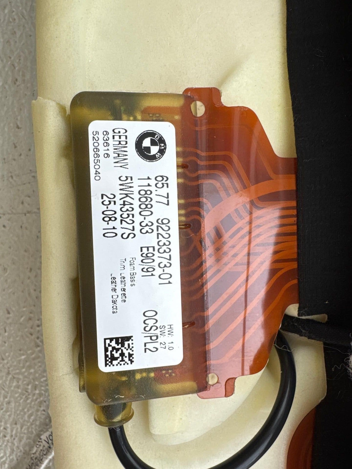 07-11 Bmw E90 335D 335I Front Right Passenger Seat Lower Cushion Oem