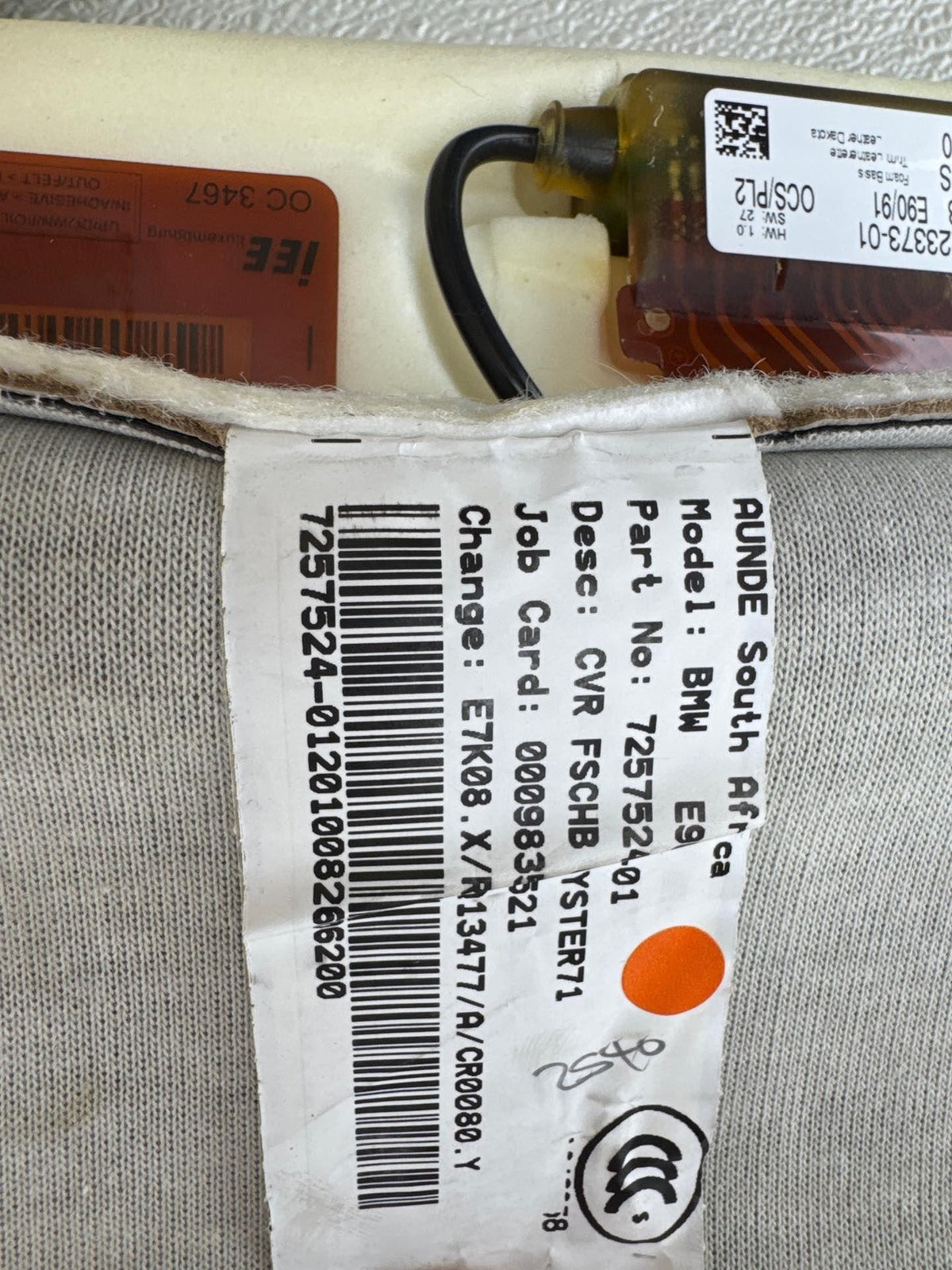 07-11 Bmw E90 335D 335I Front Right Passenger Seat Lower Cushion Oem