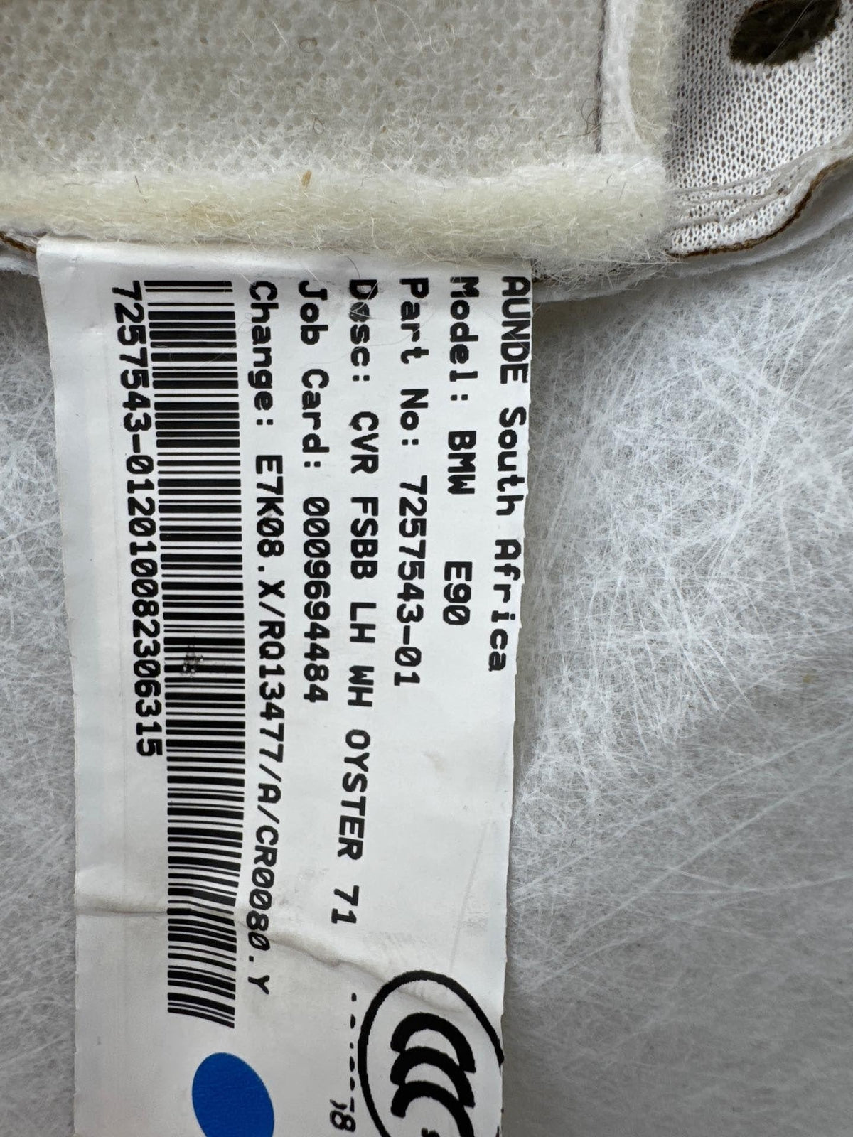 07-11 Bmw E90 E91 335I 335D Upper Top Seat Cushion Front Left Driver Oem