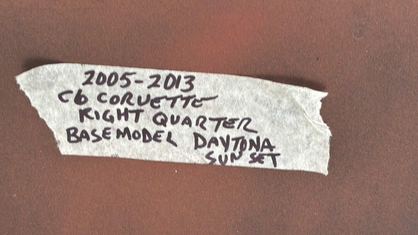 05-13 Chevy Corvette C6 Right Rh Exterior Quarter Panel (Sunset Orange 71U)Coupe