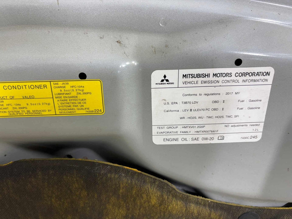 17-20 Mitsubishi Mirage G4 Front Hood Shell Cover Panel Sedan Oem