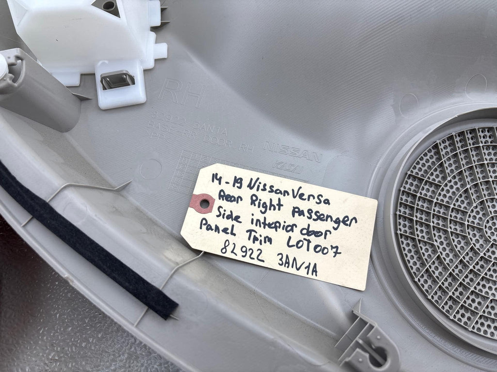 14-19 Nissan Versa Rear Right Passenger Side Interior Door Panel Trim Oem