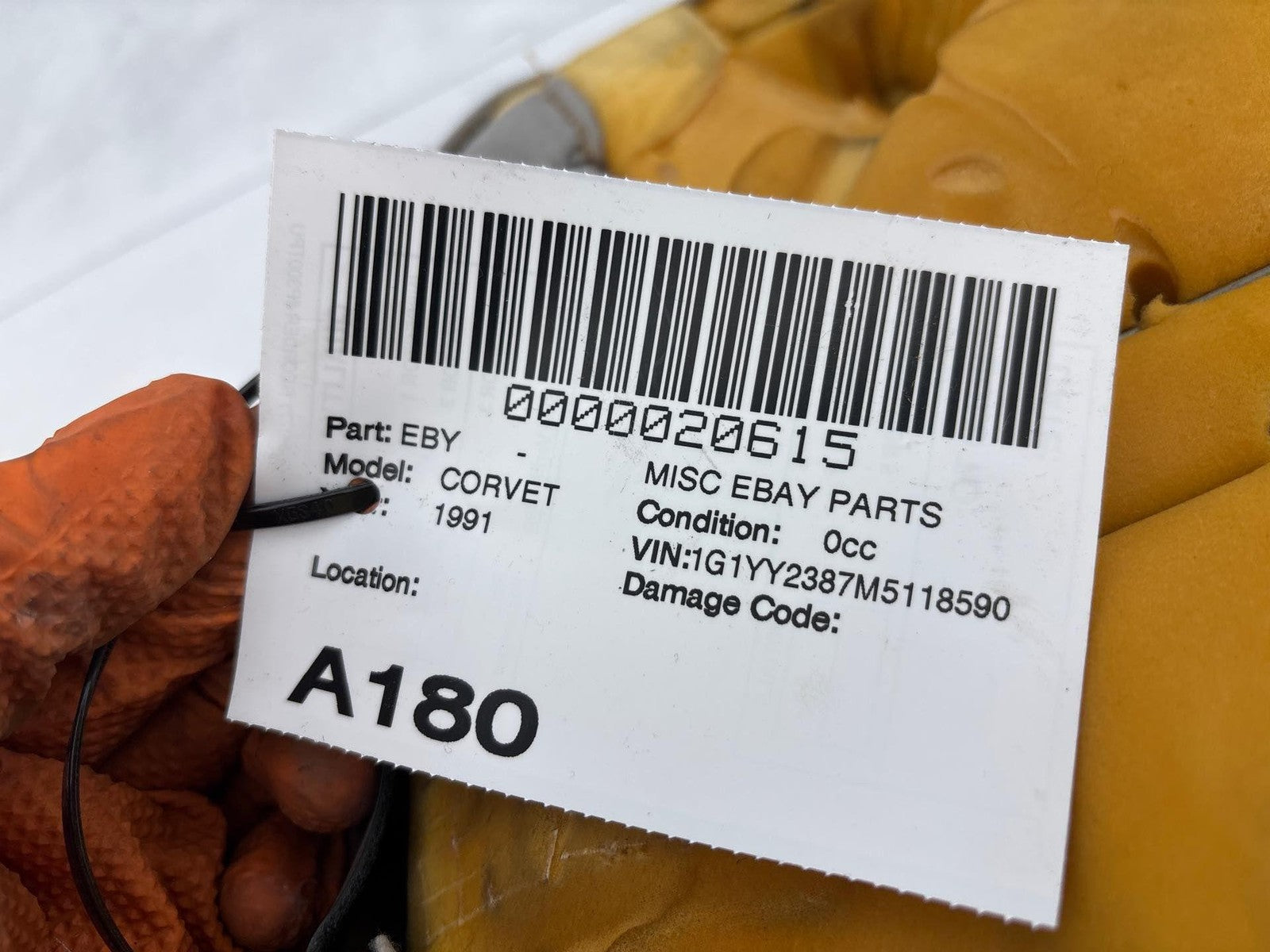 1991 Chevrolet Corvette Front Left Upper Seat Cushion Oem