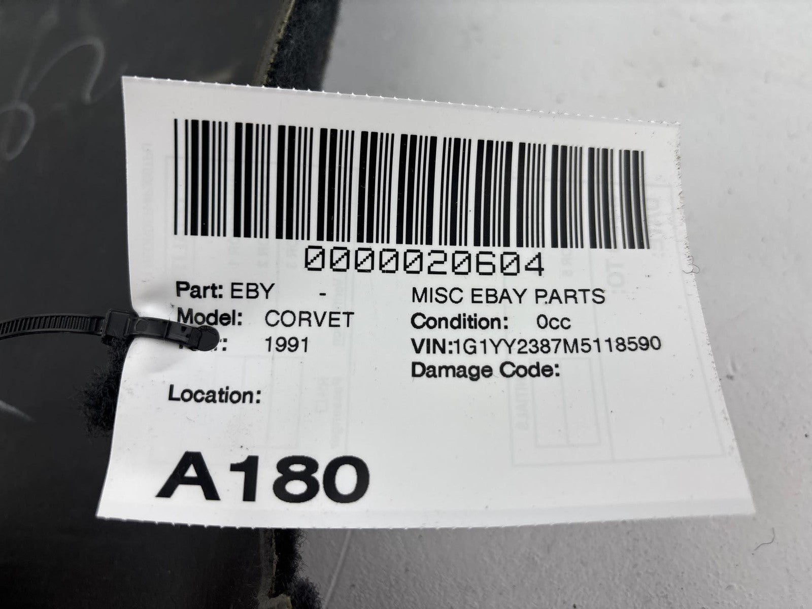 1991 Chevrolet Corvette Rear Trunk Floor Cover Panel Oem