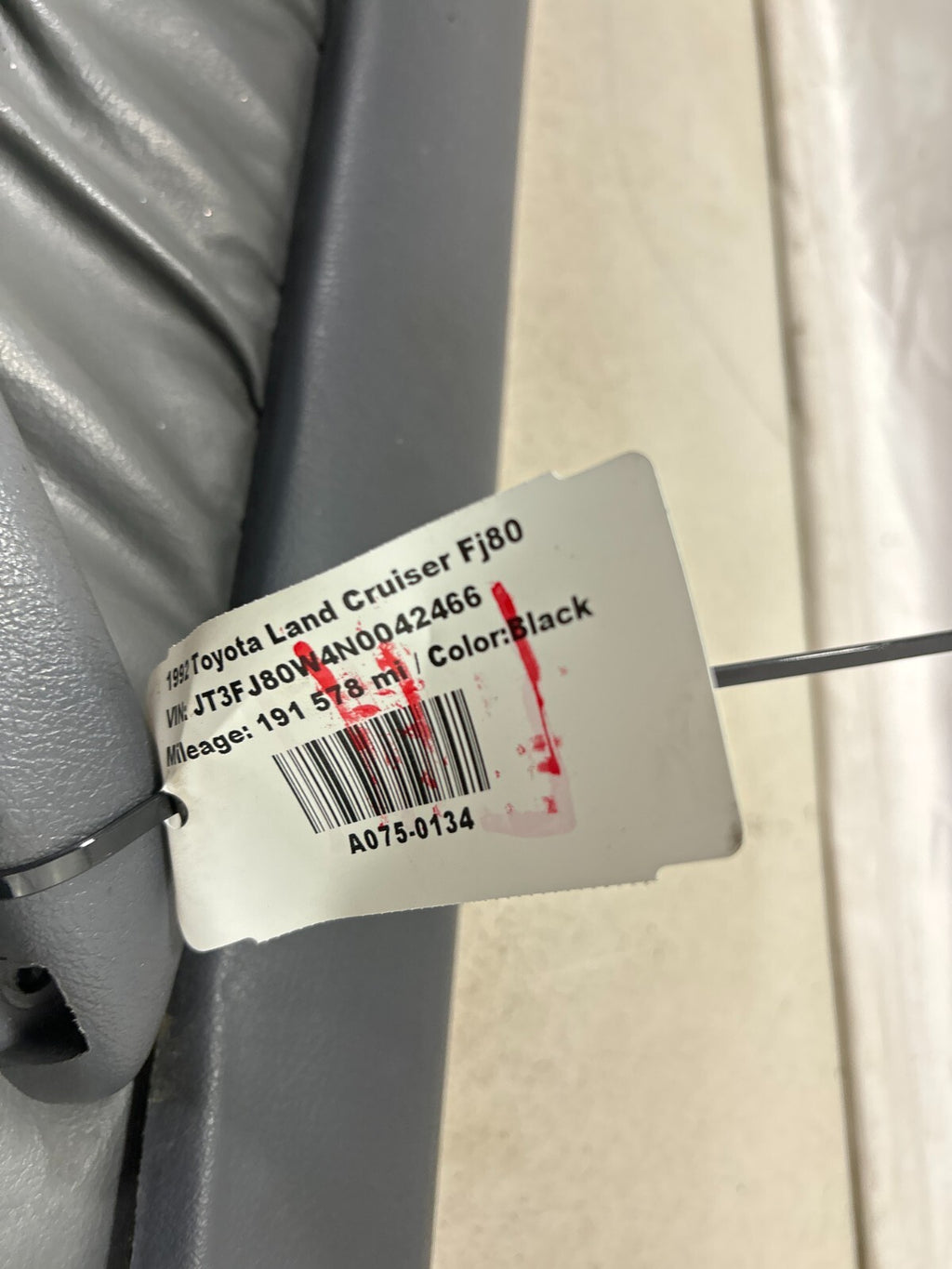 1992 - 1997 Toyota Land Cruiser Fj80 Rear Left Side Interior Door Panel Gray OEM