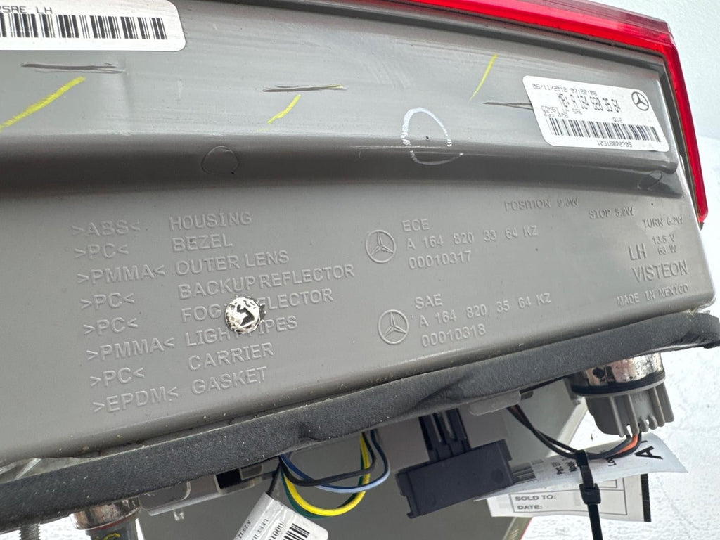 10-12 Mercedes GL450 Rear Left Tail Light Lamp Assembly OEM 1648203564