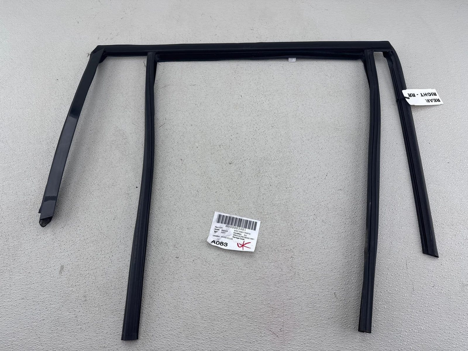 19-25 Bmw X5 Door Seal Window Guide Rear Right Sealing Rubber Gasket 7428690 Oem