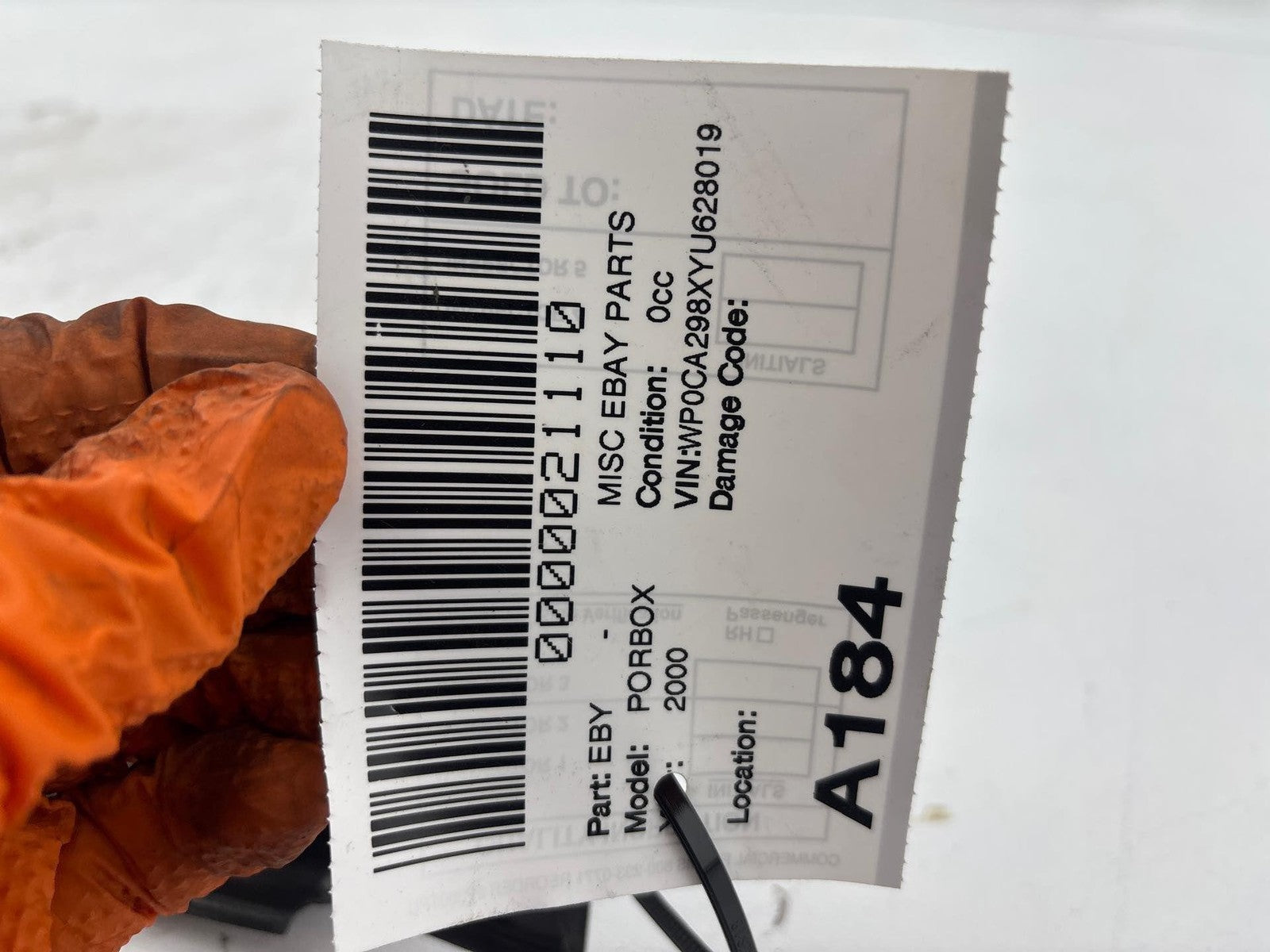 1997 - 2002 Porsche Boxster Rear Bumper Support Bracket Retainer Plate OEM