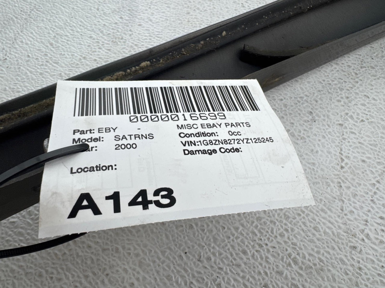 00-02 Saturn S Sw2 Sl2 Front Rof Door Molding Trim Passenger Right Rh