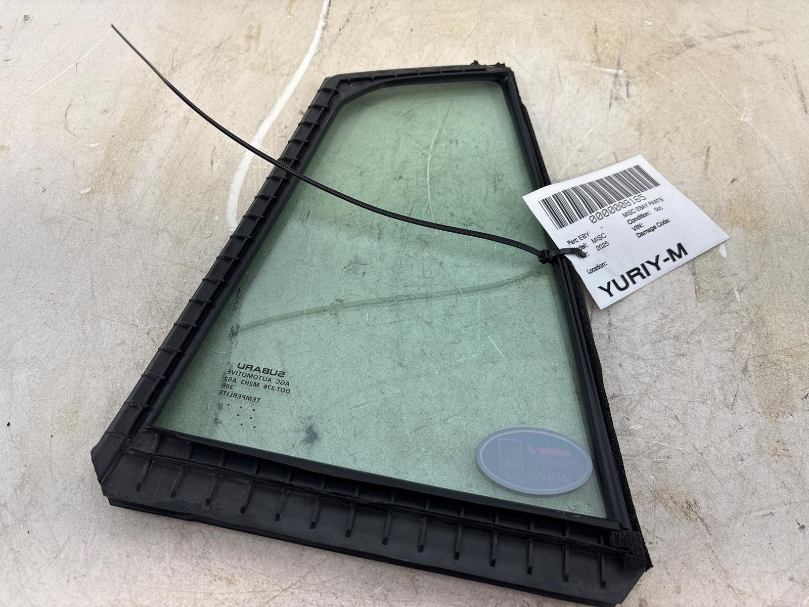 17-23 Subaru Impreza Rear Left Side Door Fixed Vent Window Glass Oem