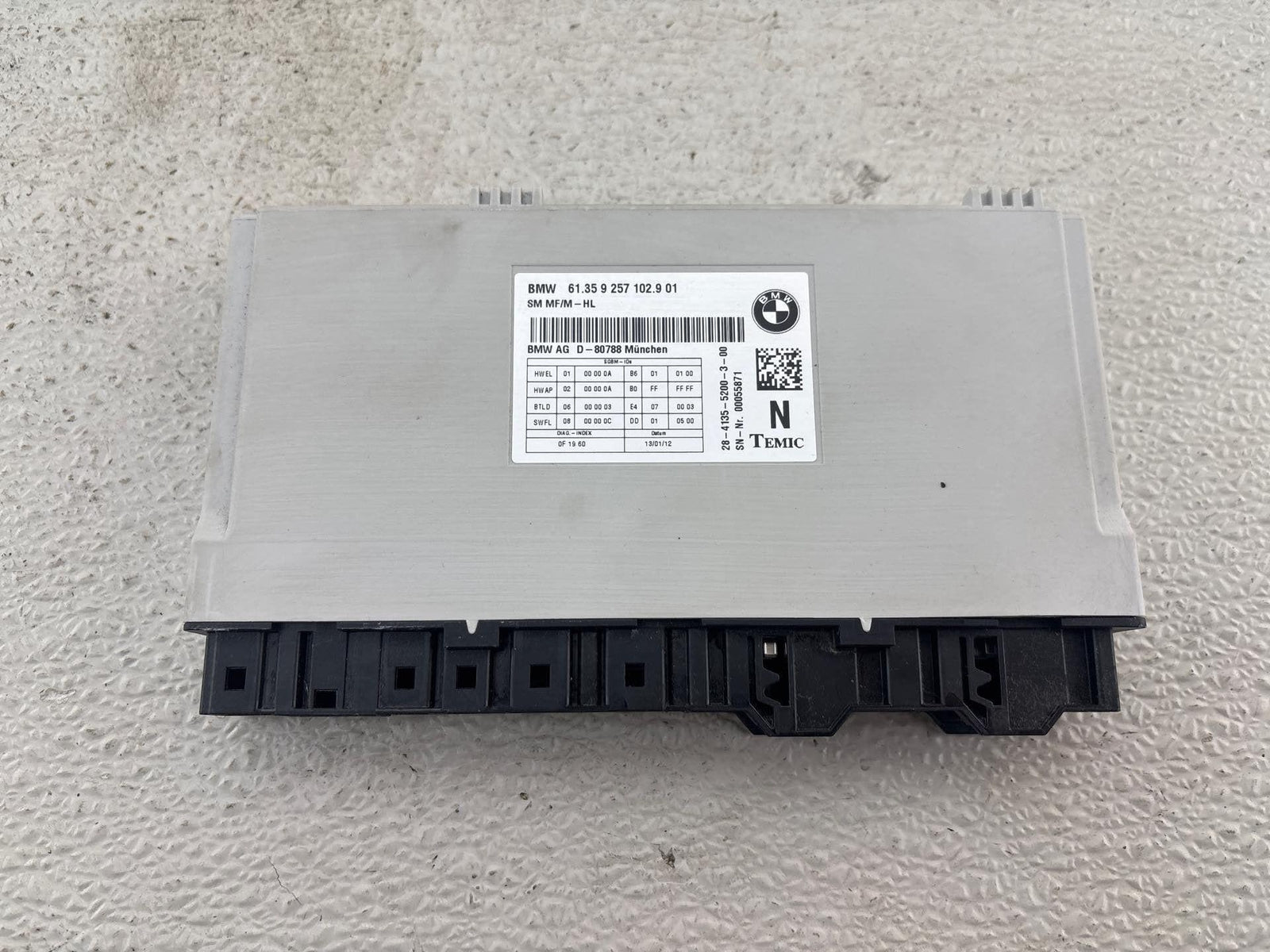 11-16 Bmw 550I Front Seat Control Module 9257102 Oem
