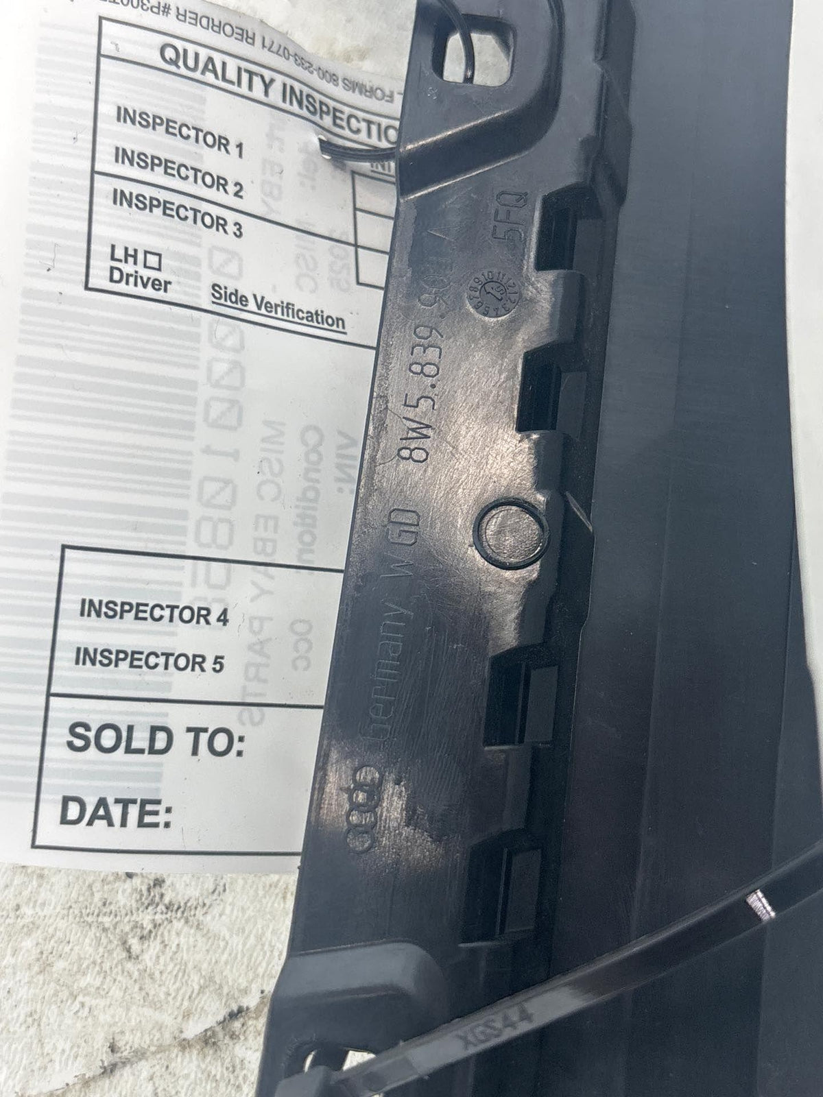 17-24 Audi A4 Rear Left Side Door Window C Pillar Applique Molding Oem