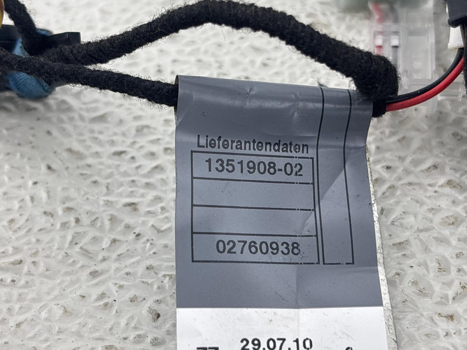 09-11 Bmw E90 335D Rear Left Driver Side Door Wire Wiring Harness Oem