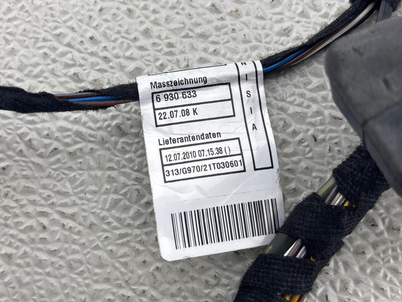 09-11 Bmw E90 335D Rear Left Driver Side Door Wire Wiring Harness Oem