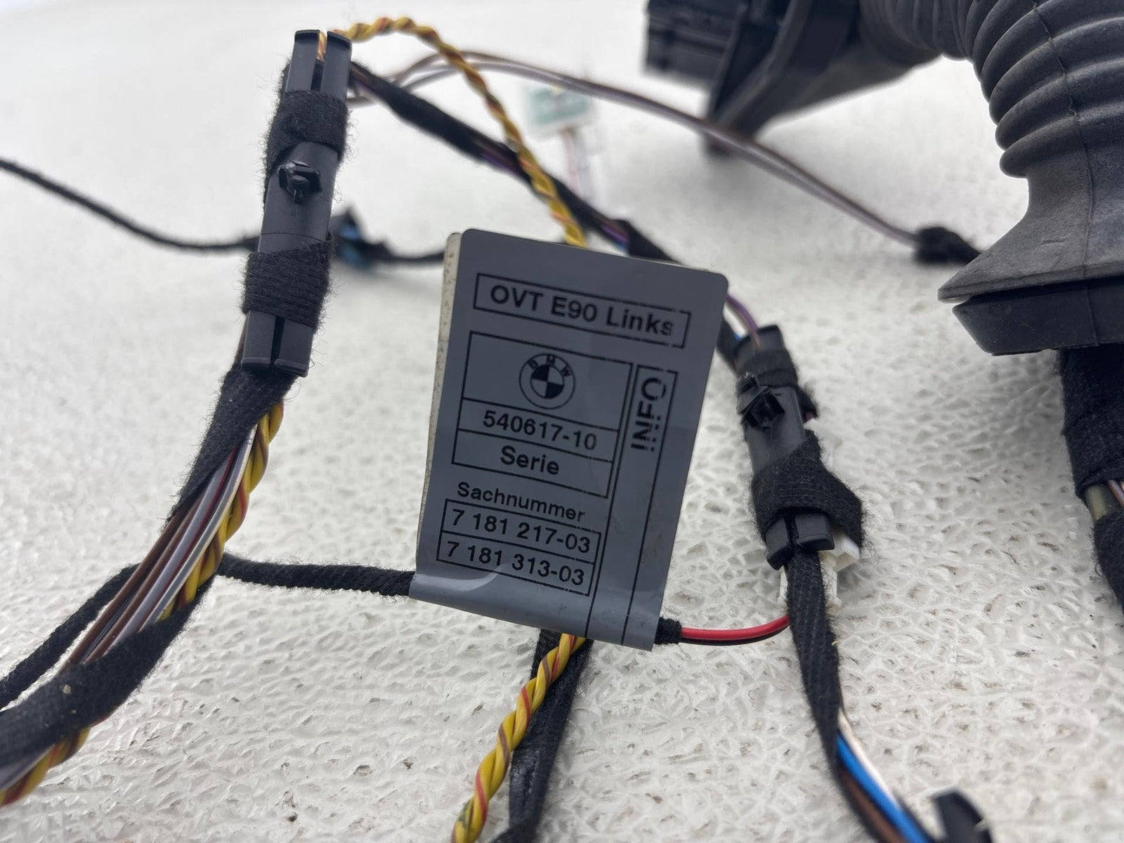 09-11 Bmw E90 335D Rear Left Driver Side Door Wire Wiring Harness Oem