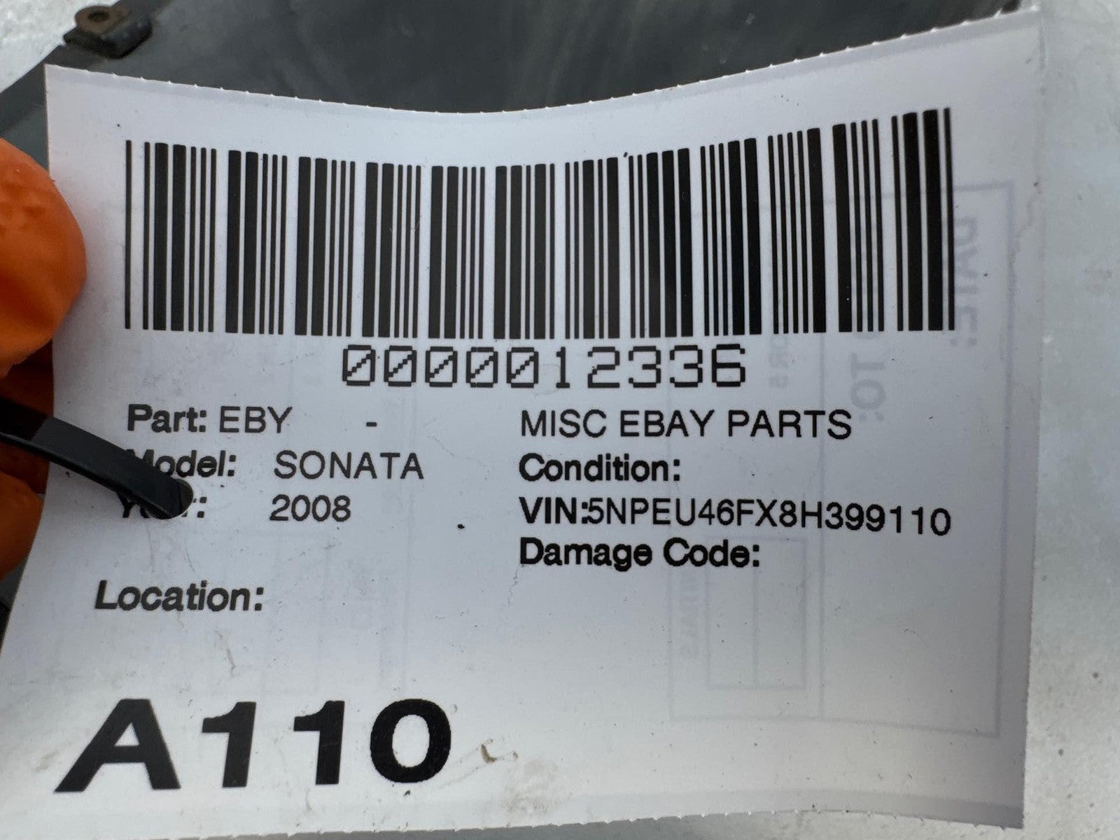 06-08 Hyundai Sonata Rear Right Side Quarter Wheelhouse Liner Splash Shield Oem