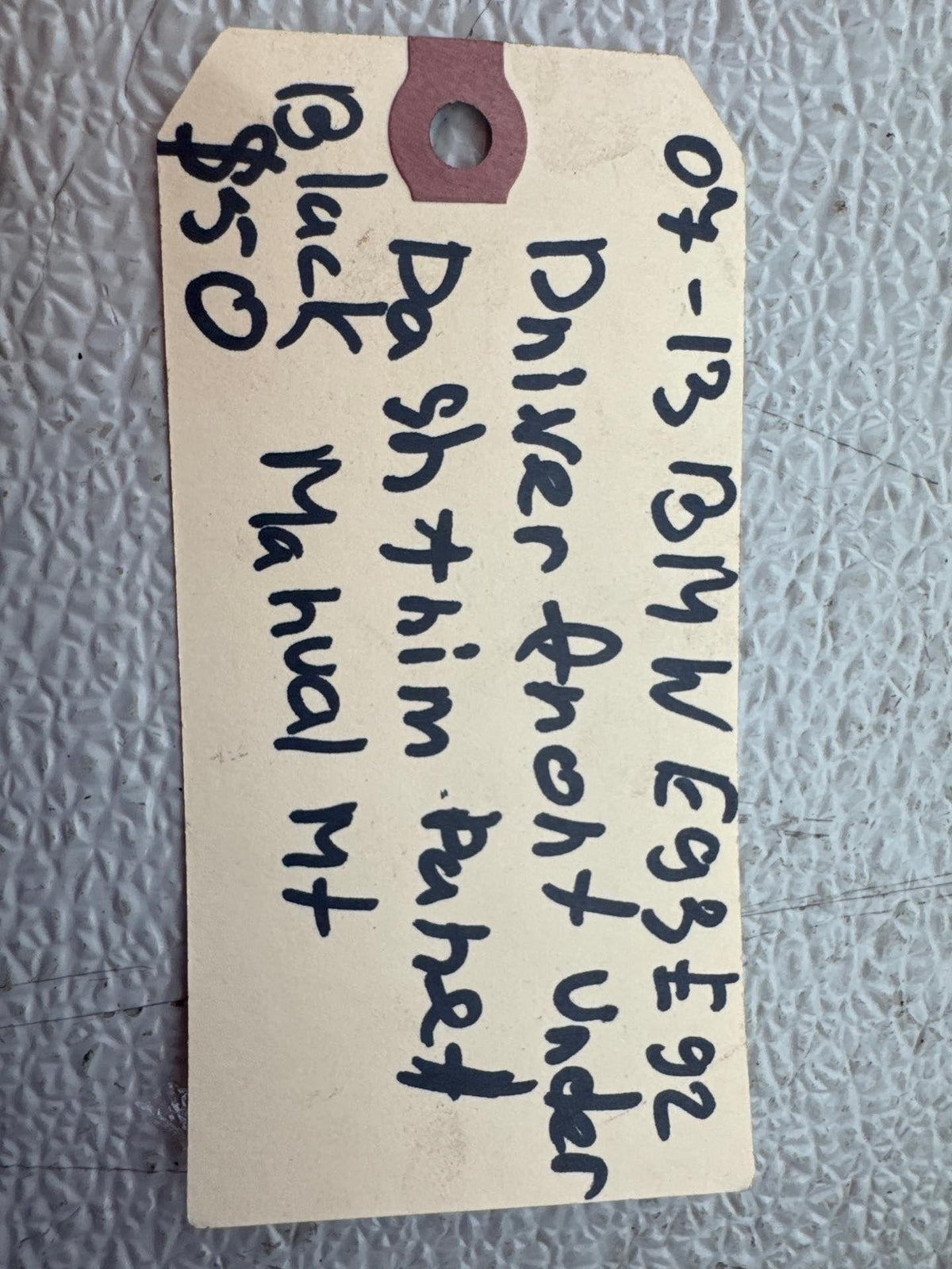 07-13 Bmw 328I Front Left Driver Side Under Dash Cover Trim Panel W/ Speaker Oem