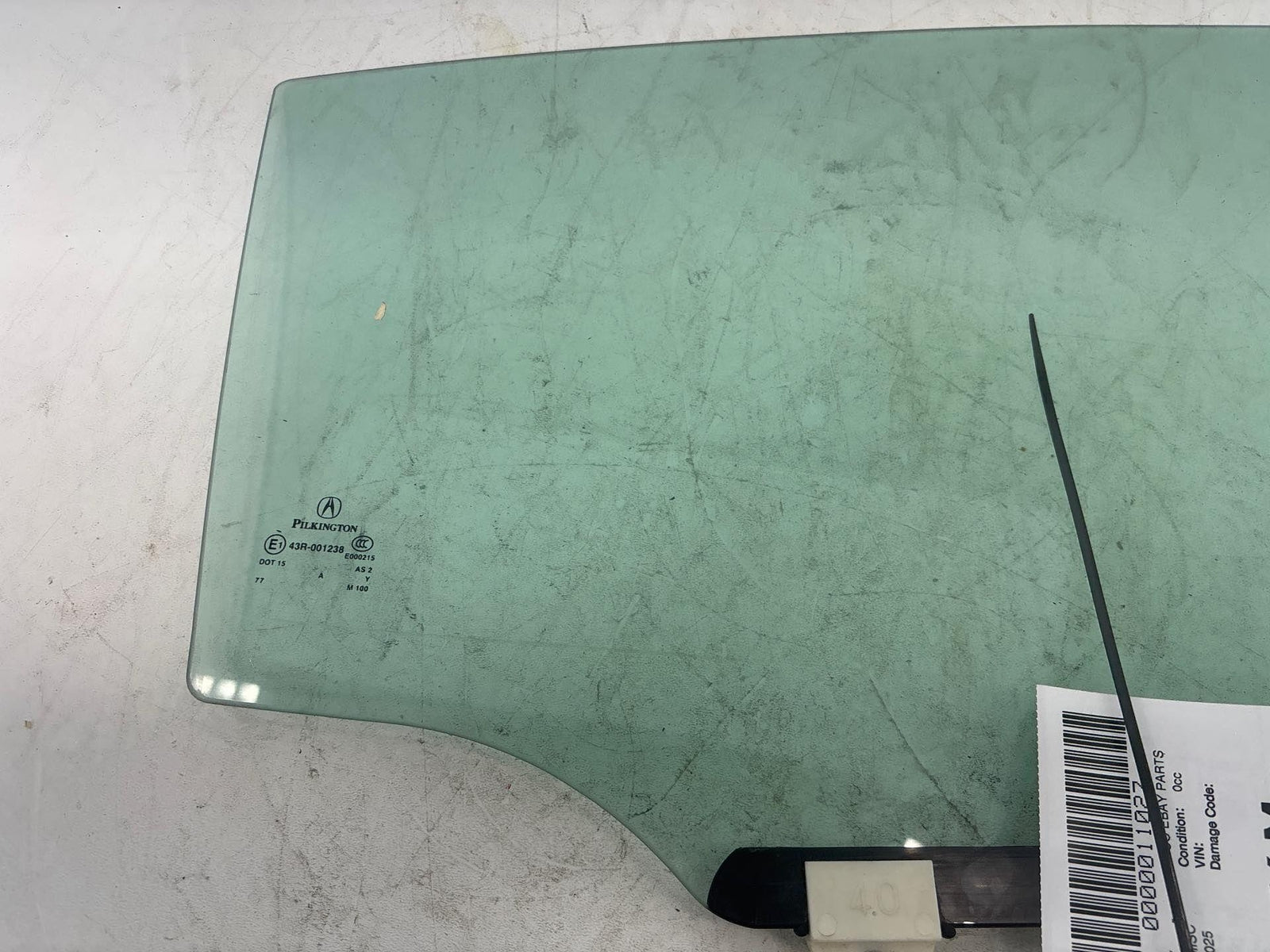15-20 Acura Tlx Rear Right Passenger Side Door Window Glass Oem