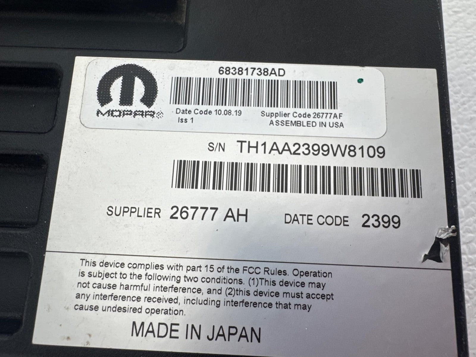 19-20 Dodge Ram 2500 3500 Radio Amplifier OEM