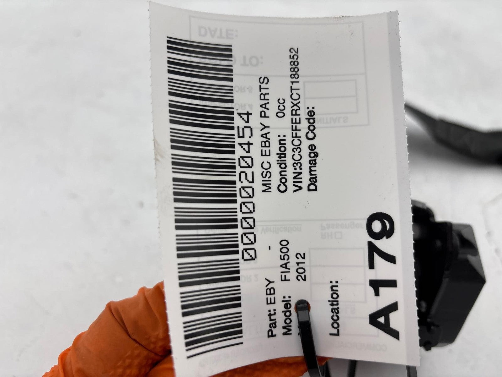 12-19 Fiat 500 Rear Left Seat Belt OEM