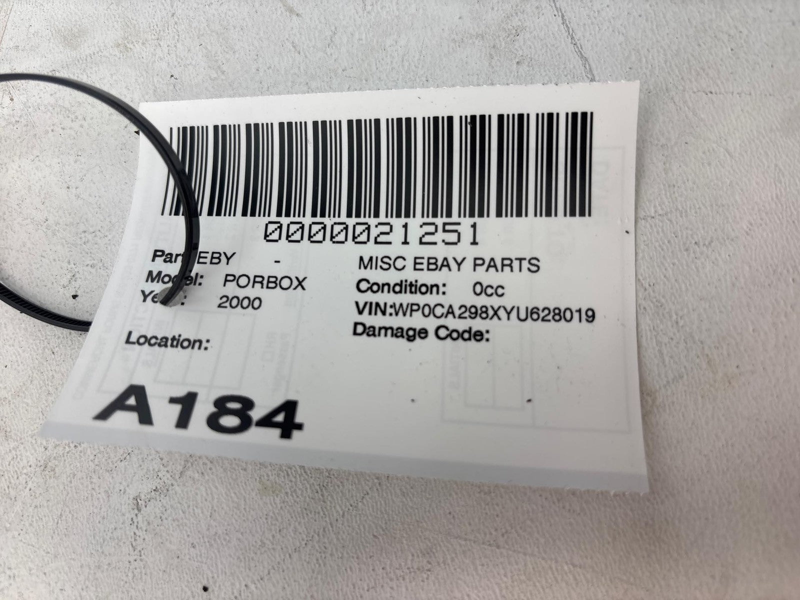 1997-2002 Porsche Boxster 986 Crankcase Breather Vent Hose OEM