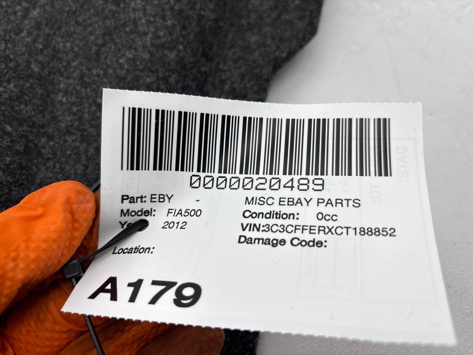 12-17 Fiat 500 Fiat 500 Rear Trunk Tailgate Lower Trim Cover OEM