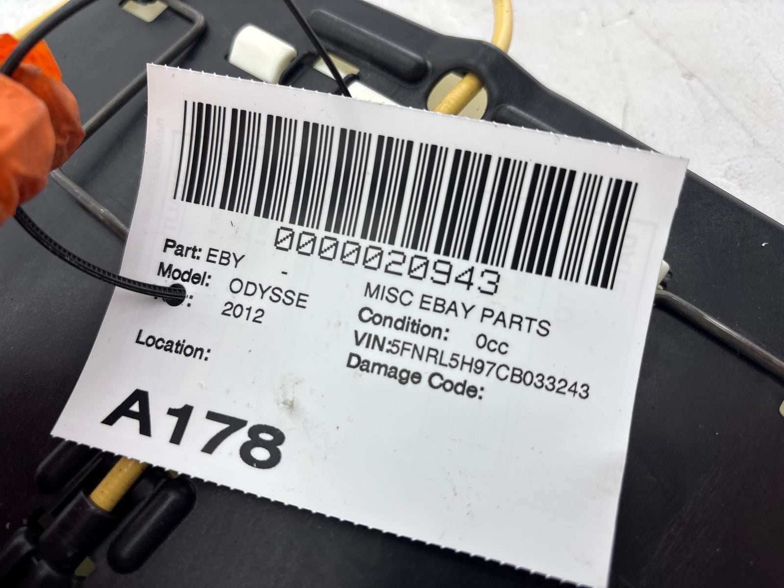 11-17 Honda Odyssey Front Left Driver Seat Backrest Support Motor OEM