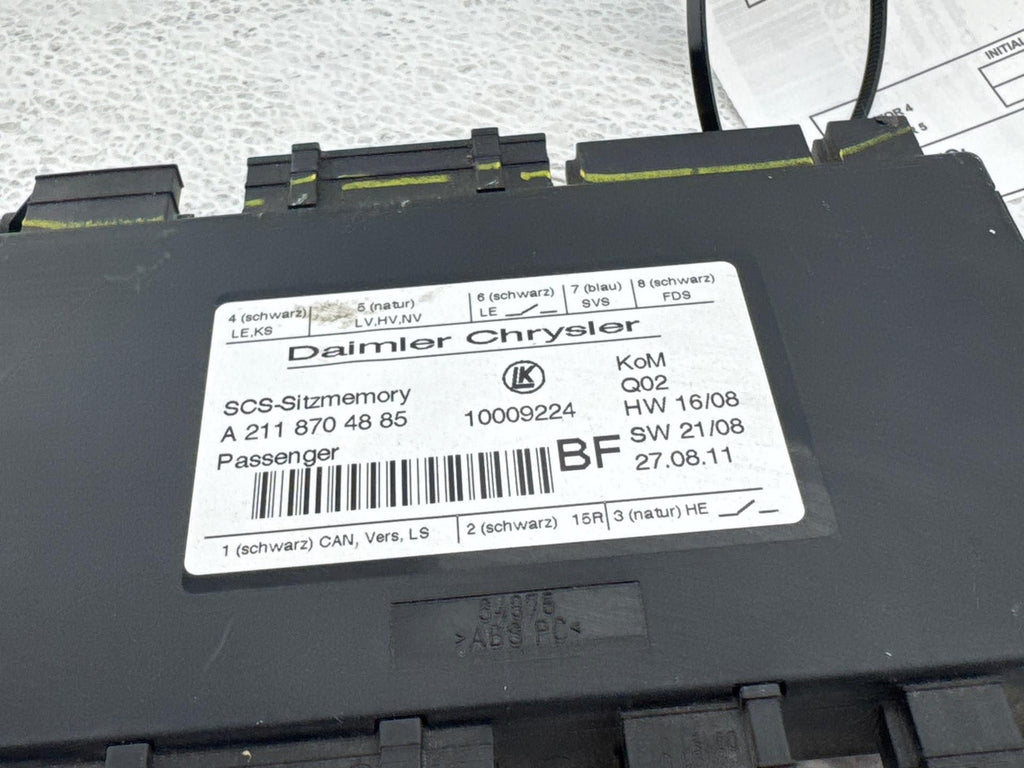 09-12 Mercedes-Benz GL 450 Front Right Seat Control Module OEM