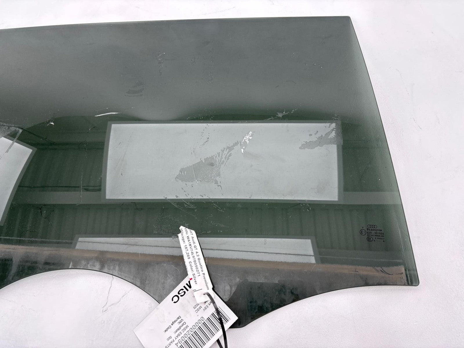 07-15 Audi Q7 Rear Right Door Window Glass OEM