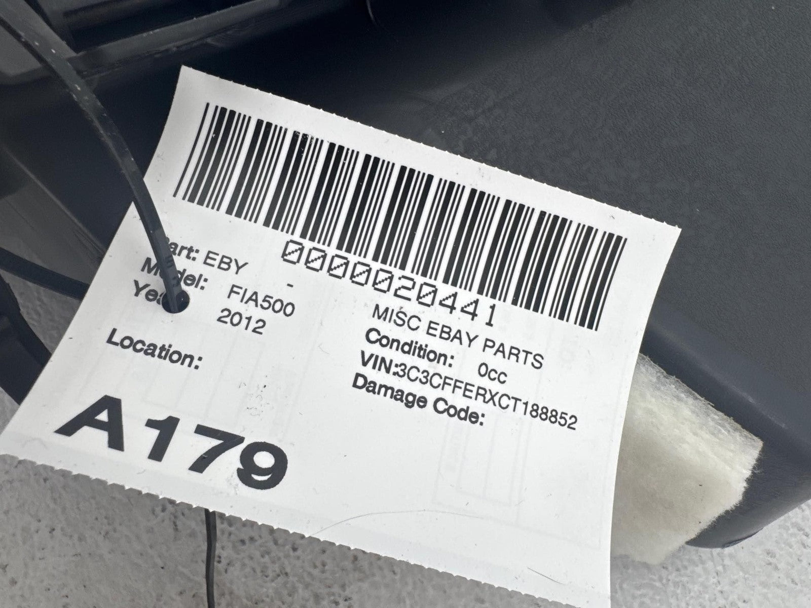 12-15 FIAT 500 Dash Glove Box Storage Compartment OEM